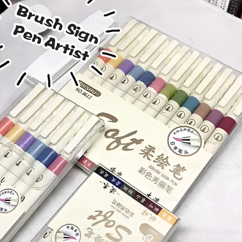 24 Colors Vintage Watercolor Lettering Art Fine Line Drawing Art Pen Painting Drawing Marking Journaling Lllustrating Drawing