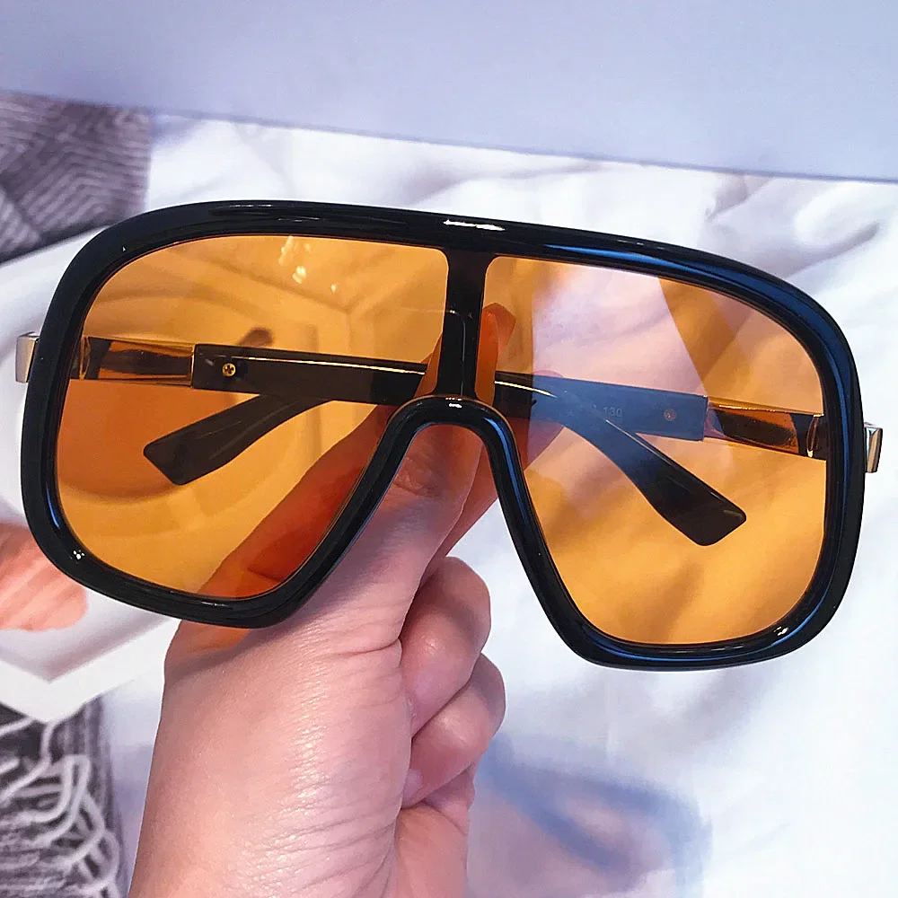 Mode One Piece Shield Sonnenbrille für Frauen Vintage Big Frame Maske Gradient Sonnenbrille Damen Outdoor Driving Shades Uv400 – Detail 8