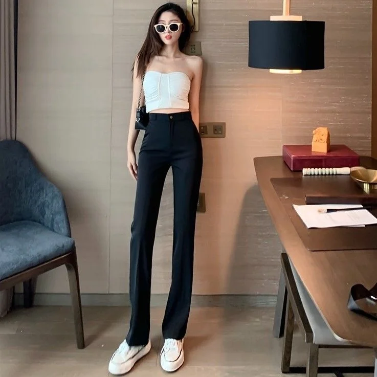 

High Waist Straight Loose Leg Casual Pants Women Korean Fashion Women Clothing Y2k Pants