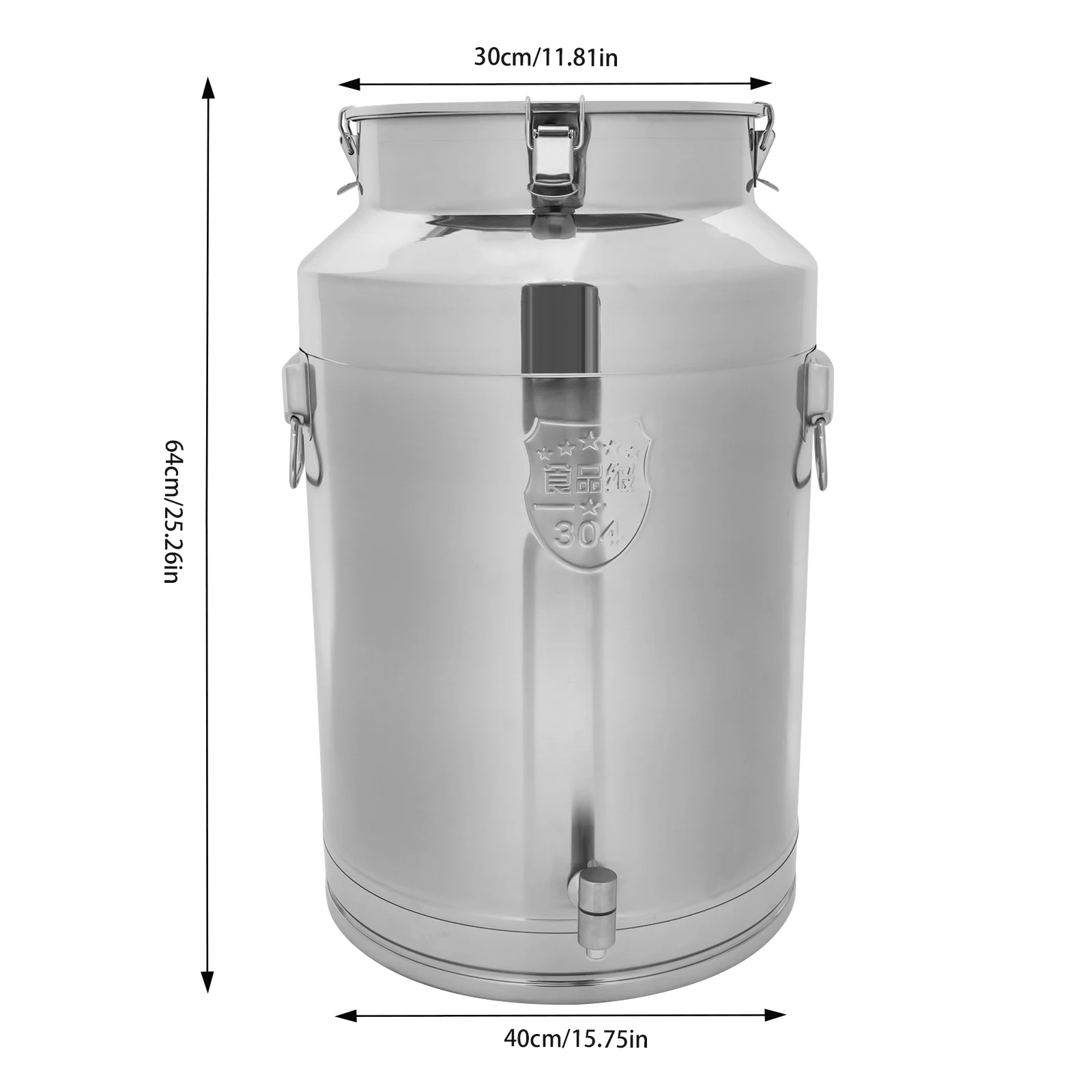 304 Stainless Steel 76L Milk Barrel Sealed Barrel with Faucet Thickened Insulation Barrel Large Capacity Bucket
