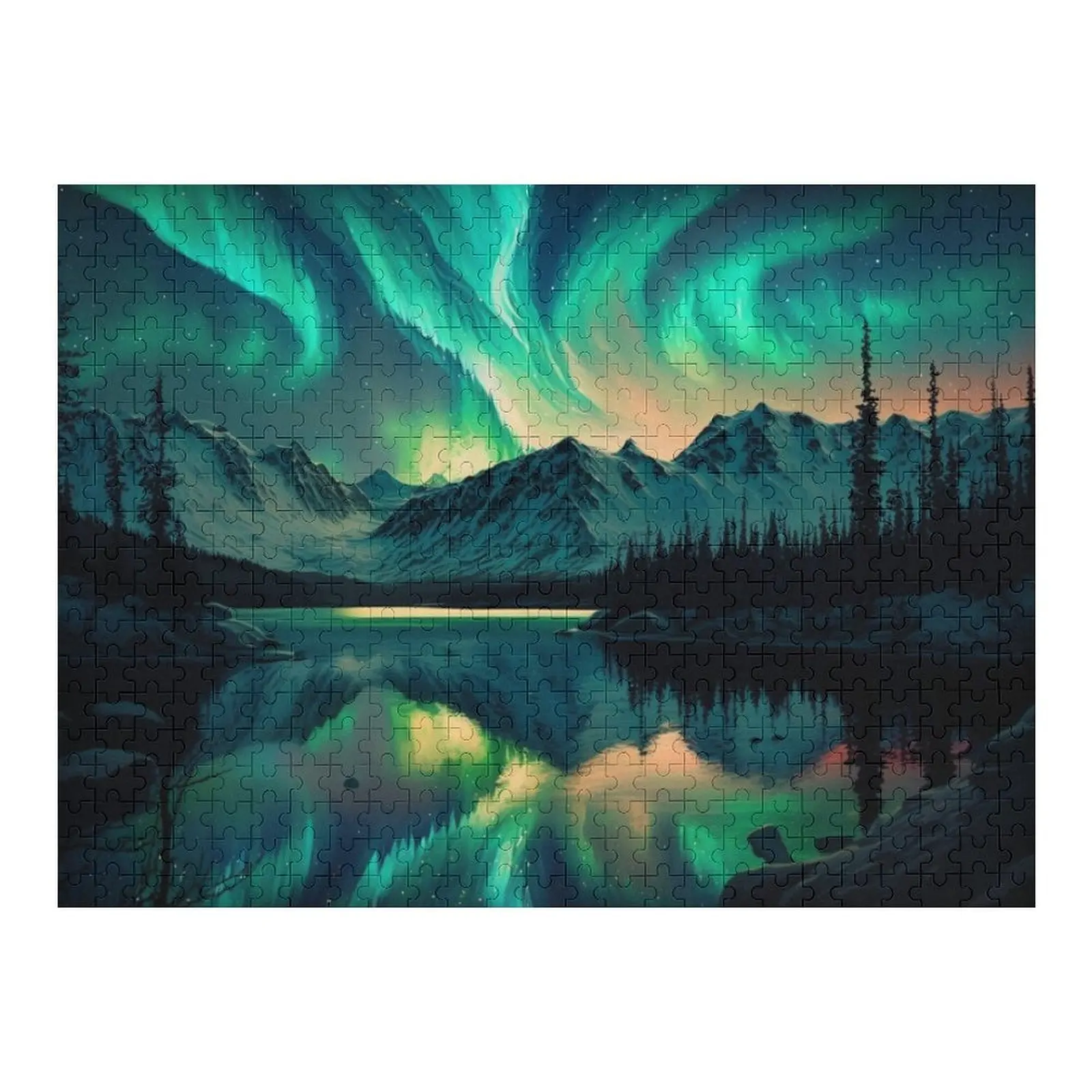 

Пазл Аврора Бореалис Аляска Персонализированные подарки Персонализированное имя Деревянный пазл для взрослых