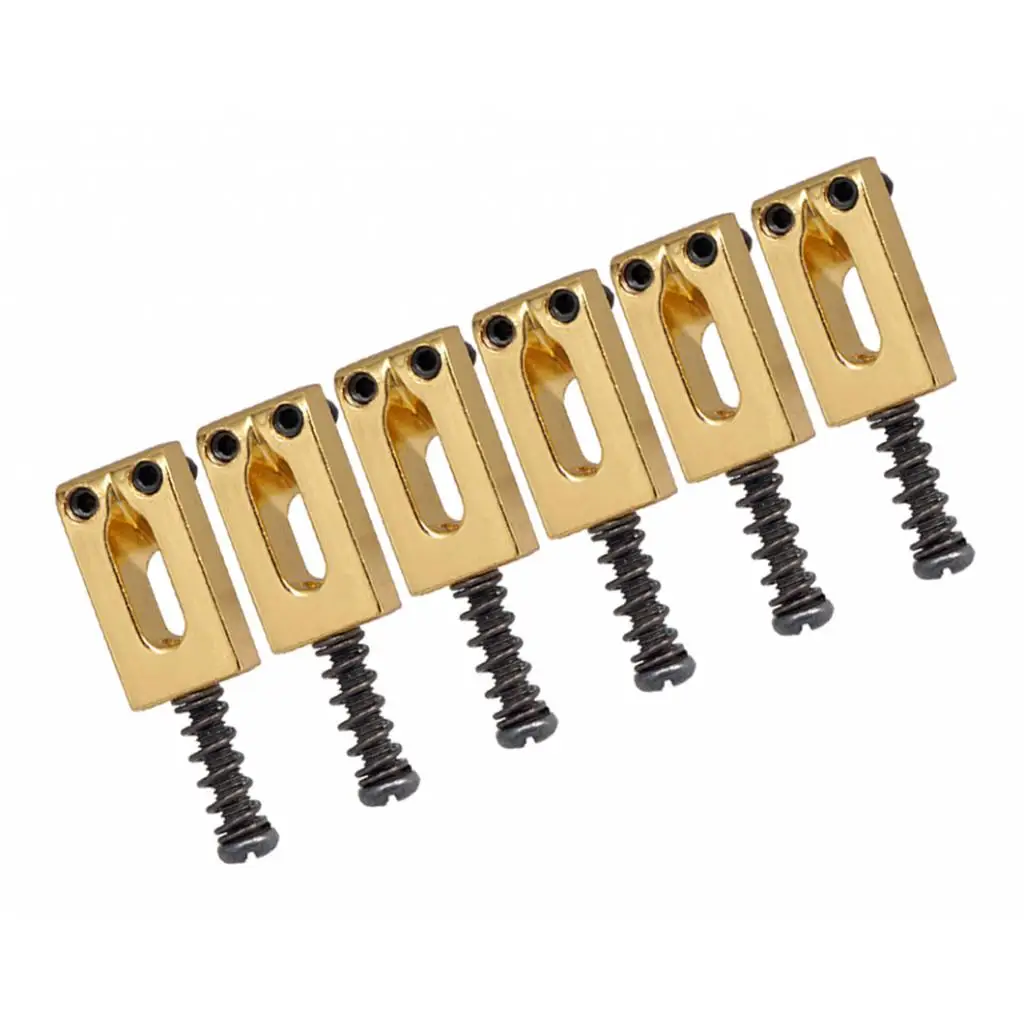 Hard Tail Electric Guitar Zinc Alloy Bridge Saddle Compensated String Parts for 6 String Guitars