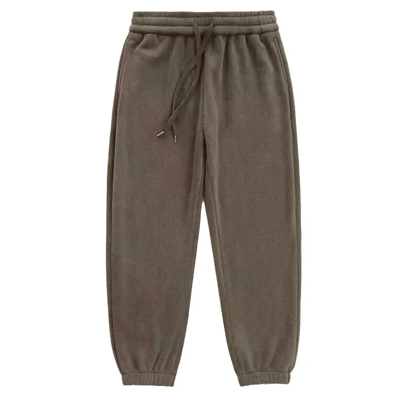 

2026 Winter Men Double Sided Fleece Pants Jogger Thickened Thermal Outdoor Sportswear Casual Warm Cargo Trousers
