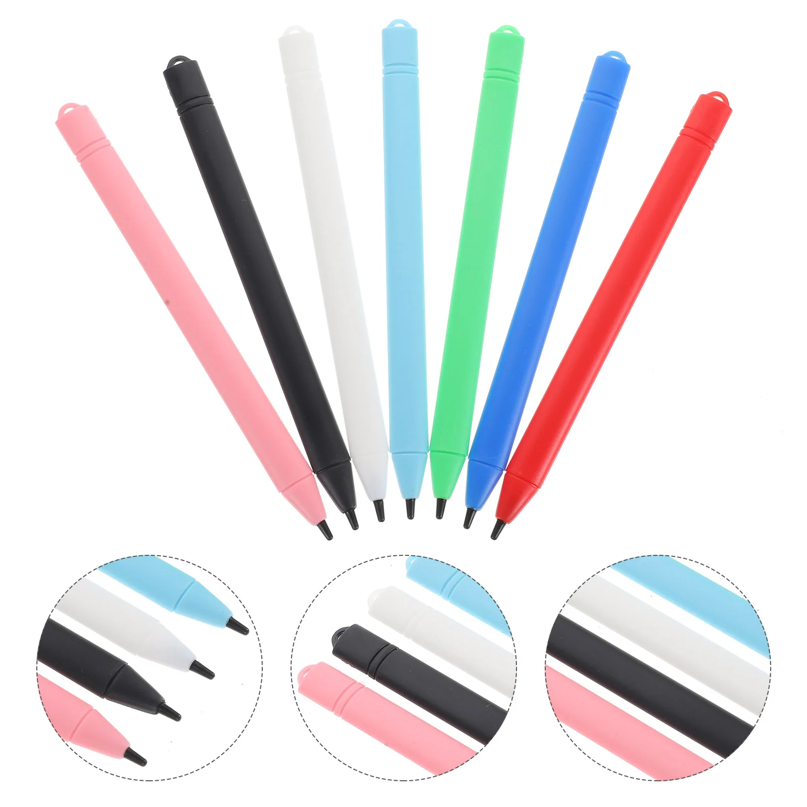 7 Pcs LCD Stylus Doodle Board Pen Black Pens Painting Writing Pad Drawing Tablet Electronic Products Graffiti Tether