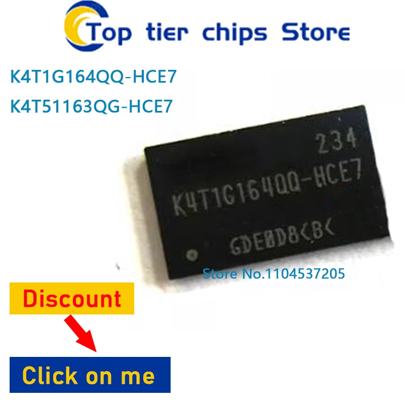 1PCS/LOT  K4T1G164QQ-HCE7 K4T51163QG-HCE7 BGA84 BGA 100% NEW