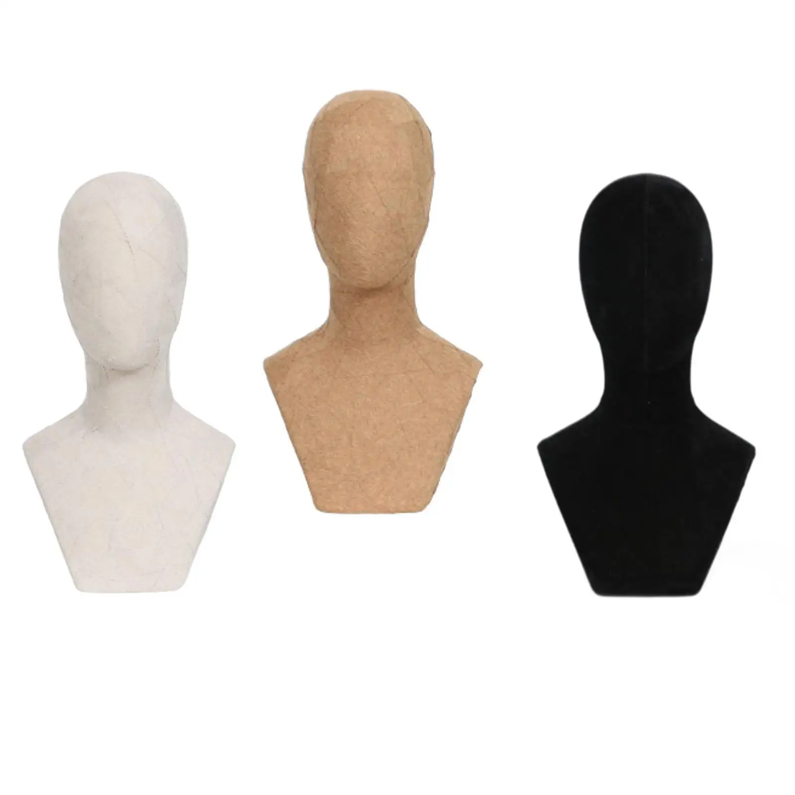 Mannequin Head Wig Holder Hat Display Home Decor Necklace Stand Jewelry Display for Shopping Mall Home Salon Necklace