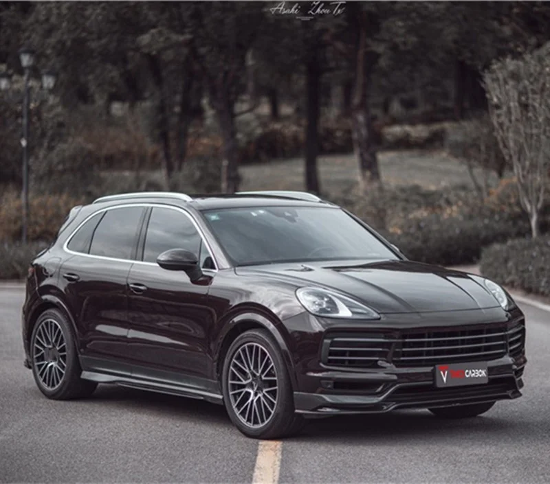 for Porsche Cayenne carbon fiber body kit Porsche Cayenne Upgrade TAKD carbon fiber front shovel side skirt rear spoiler