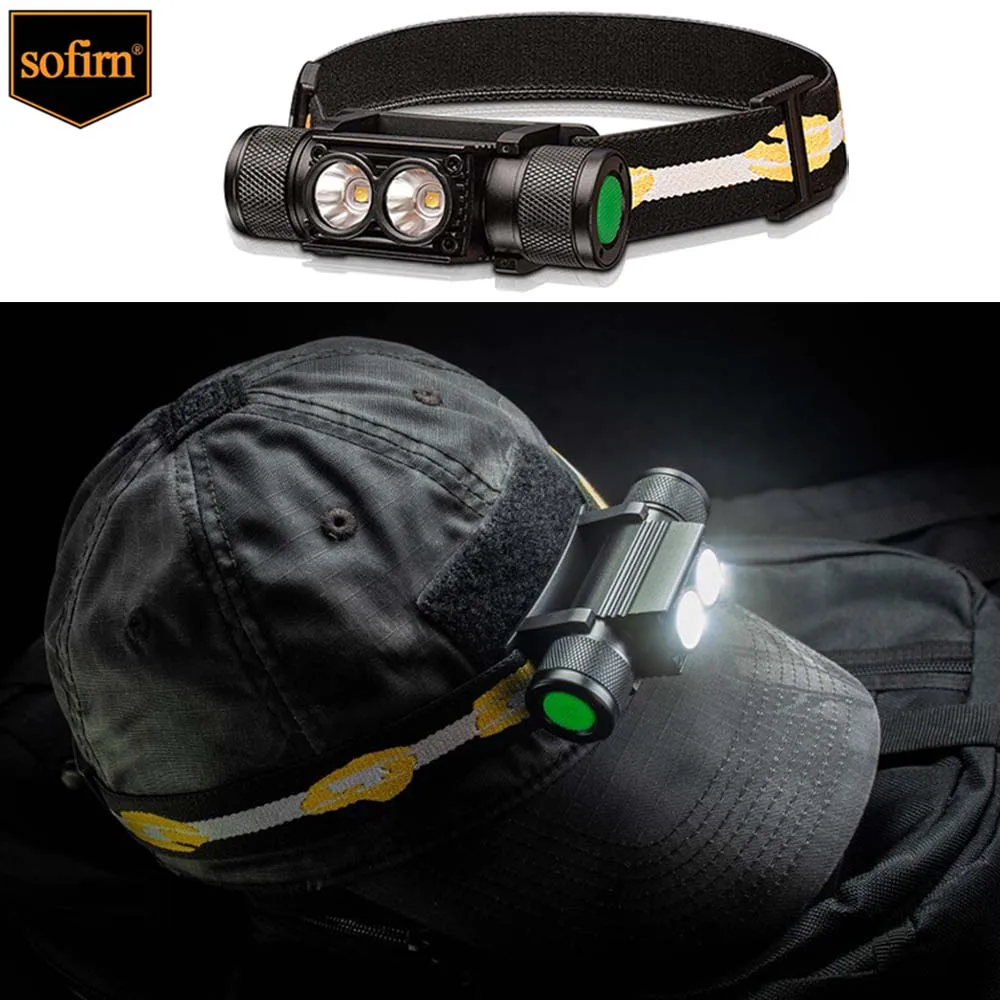 SOFIRN H25L Dual LH351D 90CRI 5000K USB Rechargeable 1200LM Headlamp with 18650 Battery Head Flashlight Camping Fishing Torch