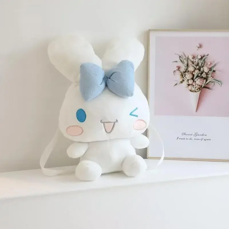 Sanrio Cinnamoroll Tie Ear Series muñeco de peluche juguete mochila bolsa de protección del medio ambiente Anime regalos de cumpleaños y Navidad
