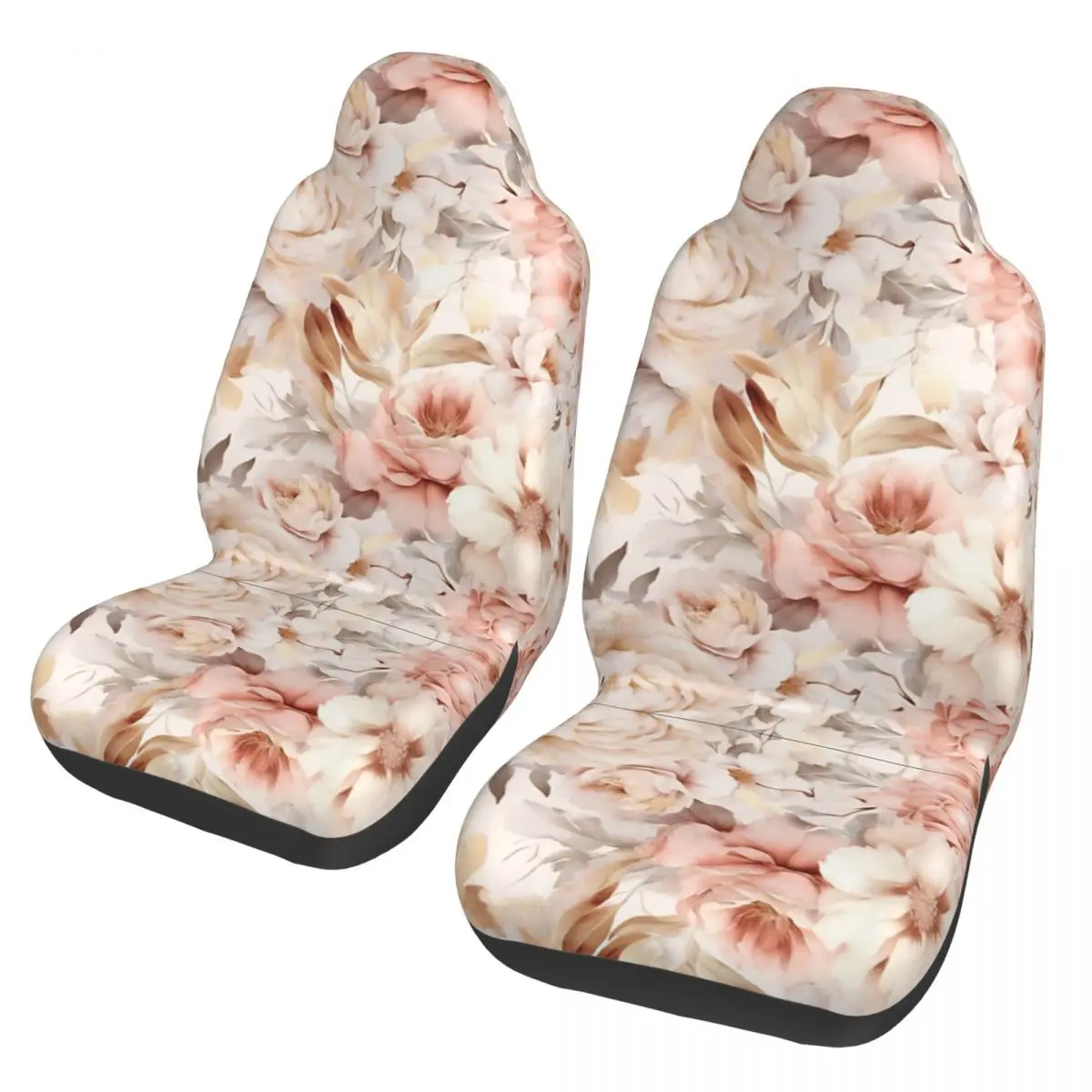 Roses Flowers Vintage Roses Universal Car Seat Cover Four Seasons For SUV Vintage Rose Flowers Seat Covers Polyester Hunting