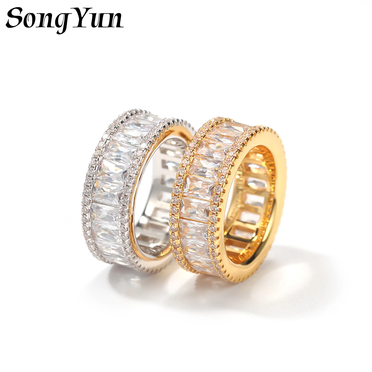 

SongYun Jewelry MHT Quality Brass Ring Wedding Band CZ 7A Zircon Wedding Bridal Timeless Women Man Rings Fashion Jewelry