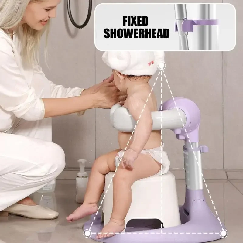 

Portable Baby Bath Support Adjustable Baby Shower Stand Baby Stand Shower Support Foldable Stand for Toddler 6-18 Month 15UB