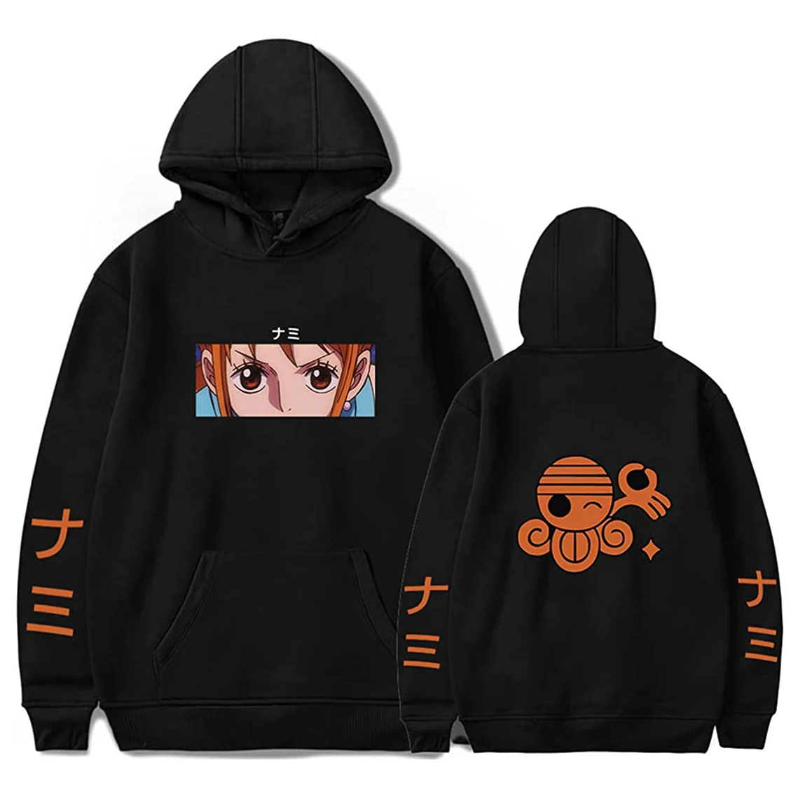 One Piece Luffy Japanischer Buchstabendruck Hoodie Kinder Jungen Mädchen Pullover Kapuzenpullover Anime Kinder Streetwear Oberteile – Detail 10