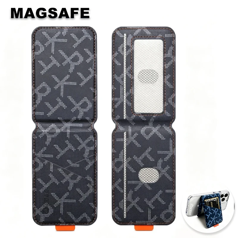 Magnetic Card Holder Bifold Phone Stand MagSafe Slim Card Case Magnet Credit Card Phone Wallet for IPhone 12-17 Pro Max Plus