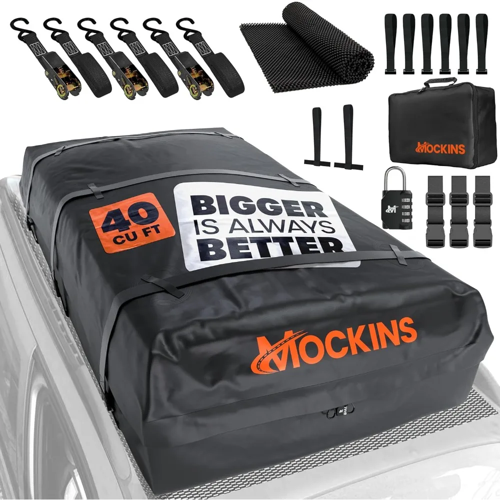 

72"x48"x20" XXL Roof Cargo Bag for Top of Car, Truck, & SUV | 40 CuFt Weatherproof Car Topper Luggage Carrier Waterproof Bag |