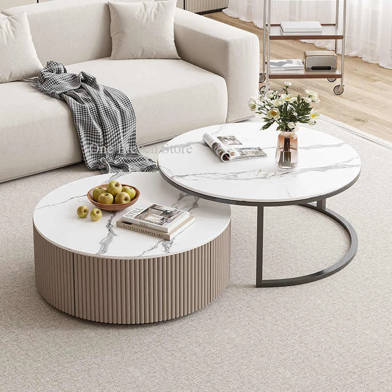 

Corner Nordic Center Coffee Table Round Dining Desk Unique Floor Side Wall Designer Table Makeup Stolik Kawowy Home Furniture