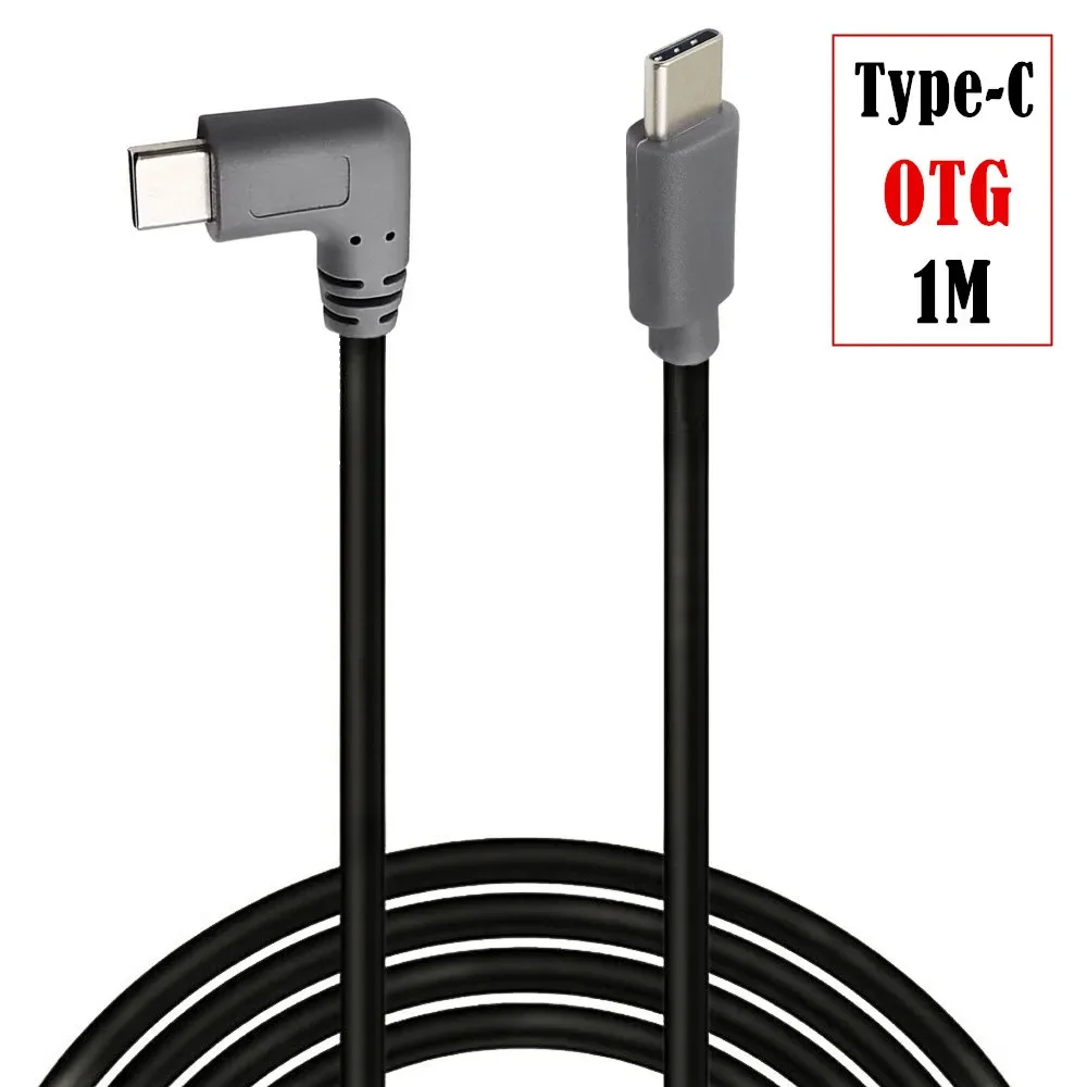 90 Degree Right Angle USB3.1Type-C OTG To Micro Mini USB OTG Male To Male Data Copying Charging Date Adapter Cable Cord 25cm 1m