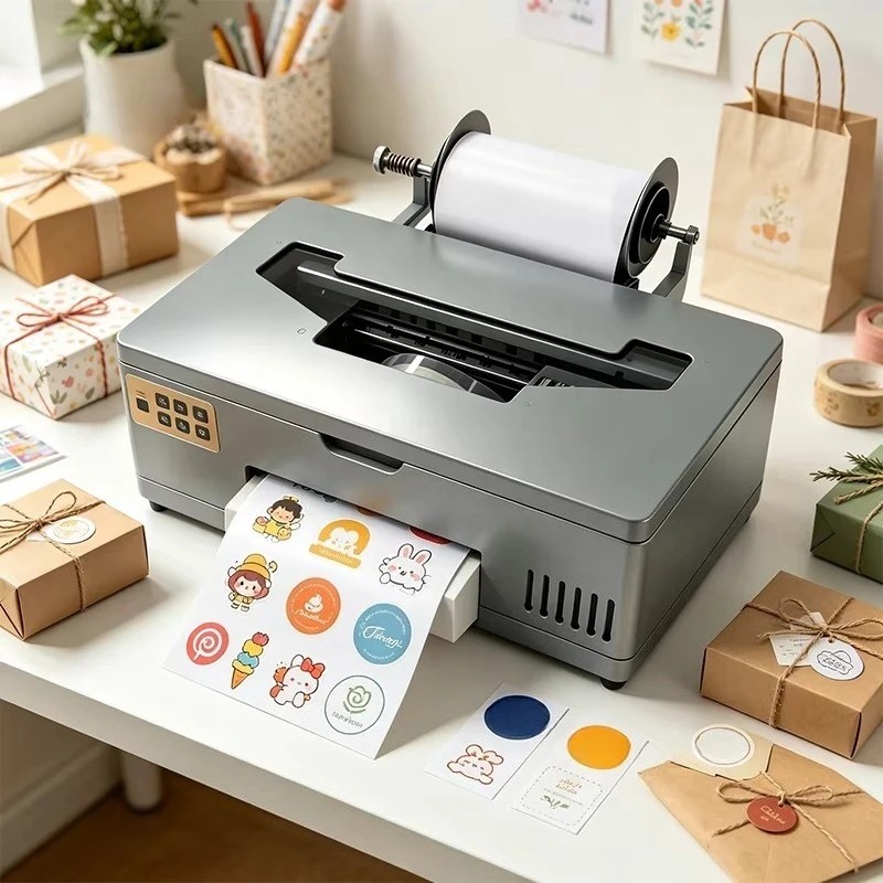 Digital Color Label Printer Roll to Roll Sticker Machine Clear Barcode Inkjet Label Printer