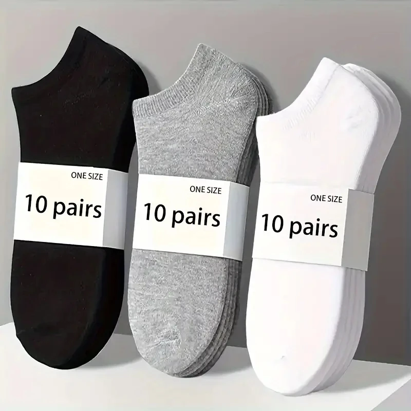 

5/10-Pack Unisex Comfort-Fit Ankle Socks For All, Breathable & Lightweight - Ideal For Sports & Daily Wear