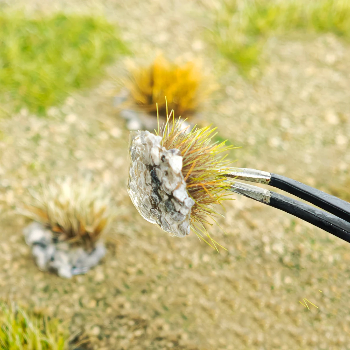 Simulation Stone Base Grass Tufts Miniature Static Grass Clump DIY Building Sand Table Scene Materials Diorama Accessories