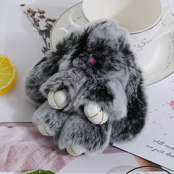 Mini Frost Color Rabbit Keychain Women Cute Girls Real Fur Pompom Bunny Key Chains On Bags Car Trinket Wedding Party Toys Gift