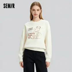 Свитшот Semir женский свободный, осень 2024, новый модный топ с рисунком