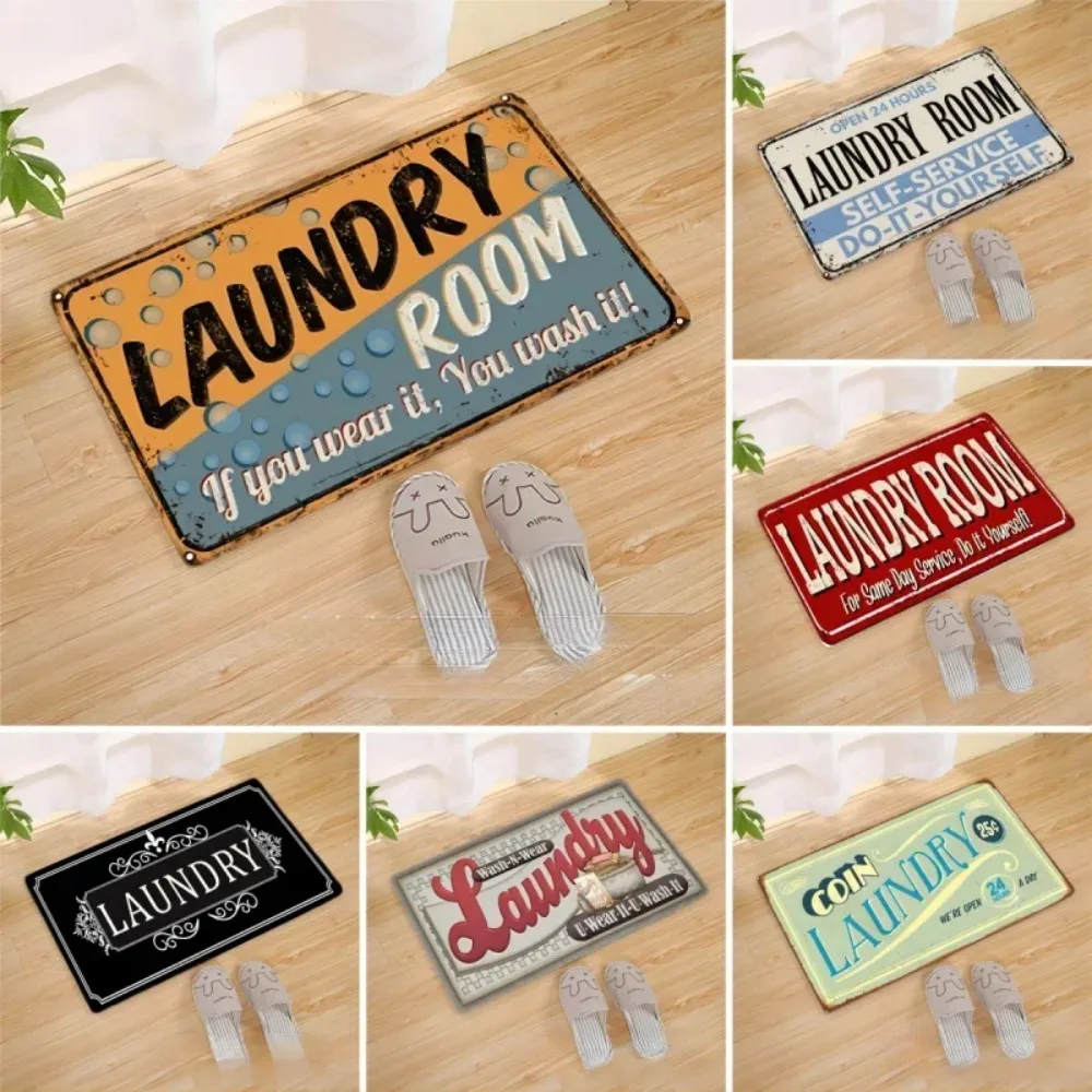 

VIKAMA American Retro Simple Carpet Home Decor, Entrance Door And Bathroom Soft And Absorbent Mats , Keep-Warmth And Non-Slip