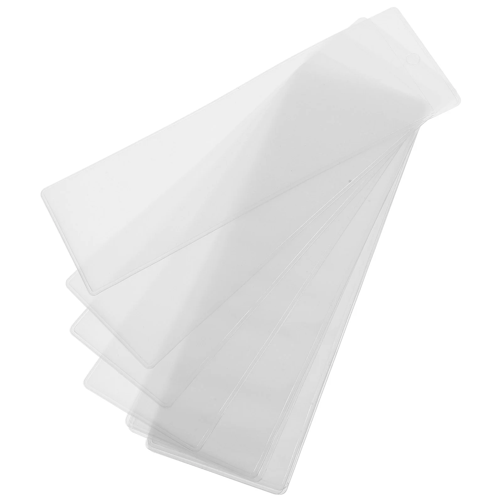 10 Pcs Transparent Bookmark Cover Bookmarks Protector With Box Sleeves Pvc Protective Holder Student Office Storage and Display