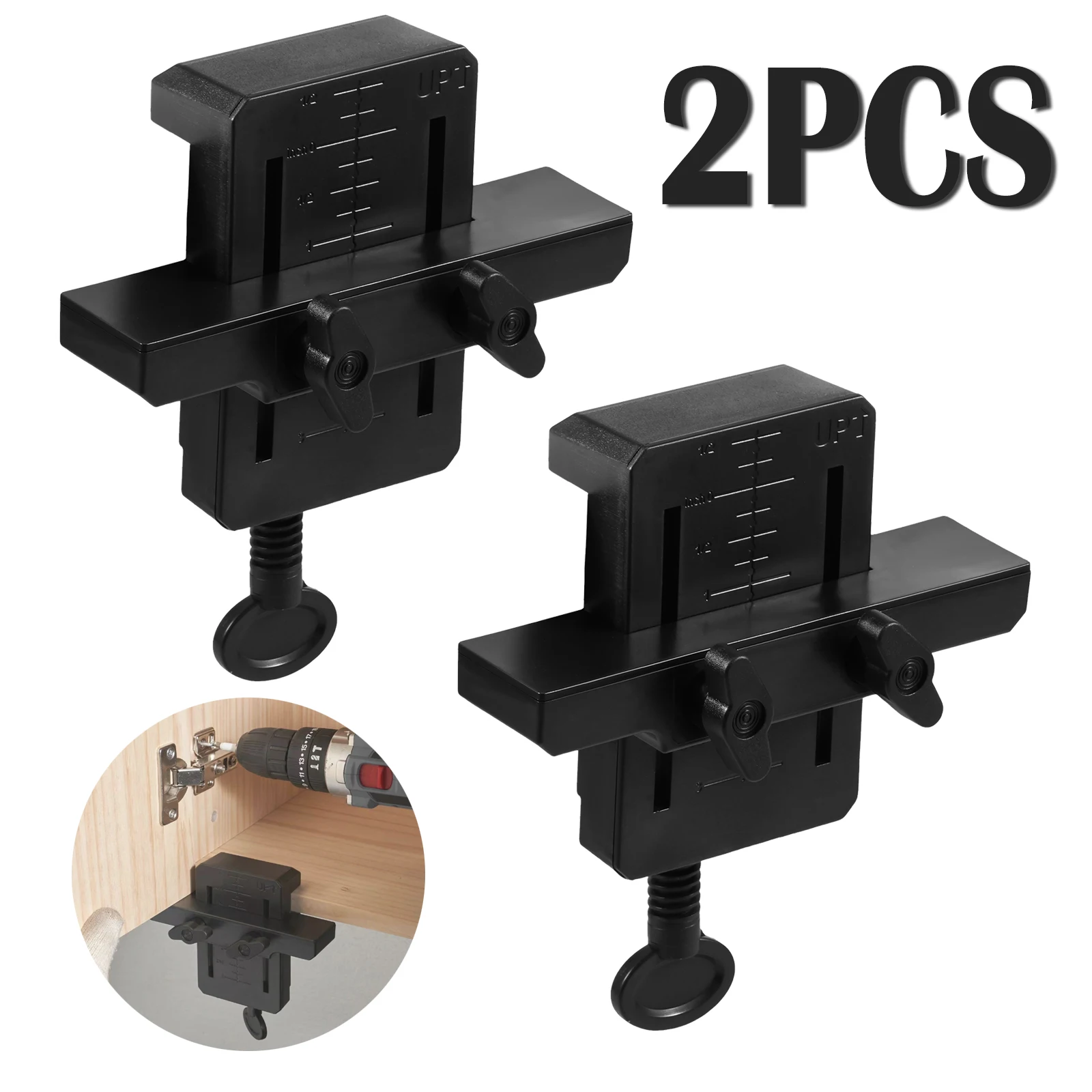 2PCS/1PCS Cabinet Door Mounting Jig with Support Arm Clamp Tool for Installing Cabinets with Face Frame or Frameless Clip Tool