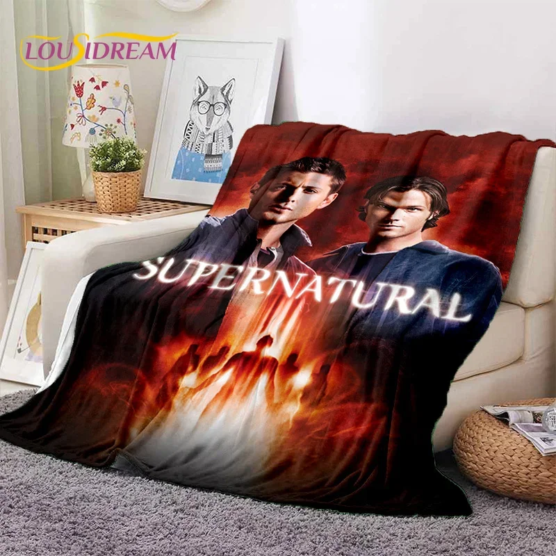 Latest Supernatural Dean Sam Soft Flannel Blanket for Beds Bedroom Sofa Picnic,Throw Blanket for Cover Outdoor Leisure Nap Gift