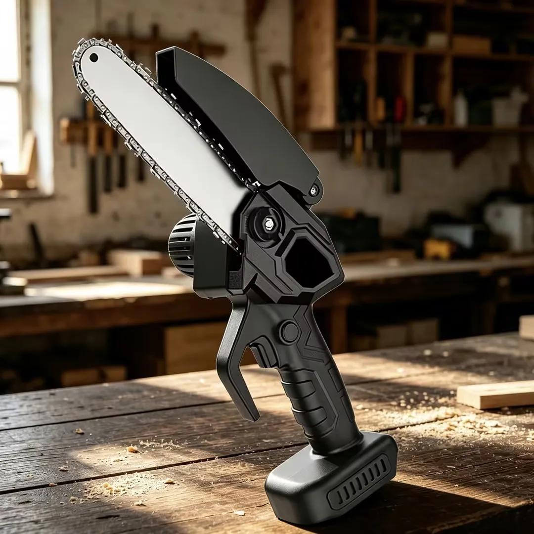 Mini 6-inch Cordless Chainsaw With Splash Guard & Safety Lock, Great For Gardening, Camping, Firewood, And A Perfect Gift For Parents.Black Friday Discount Promotion, Birthday, Christmas Or Festival Gift