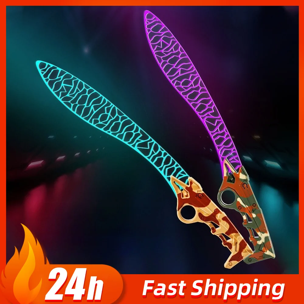 Game Peripheral Nepal Rainbow Glowing Knife Acrylic Glow Glasses Luminous Toy Knifes Creative weapons Model Ornament Boy Gift