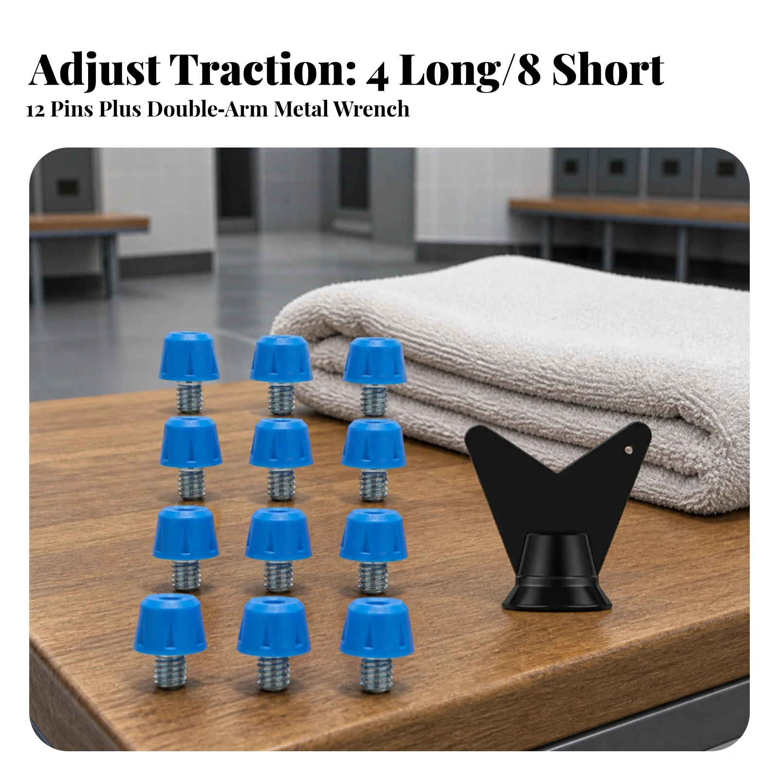12 Pieces Shoe Stud Kit with Wrench Soft Ground Soccer Cleat Studs Stud Kit with Wrench Long-Lasting Replacement Spikes