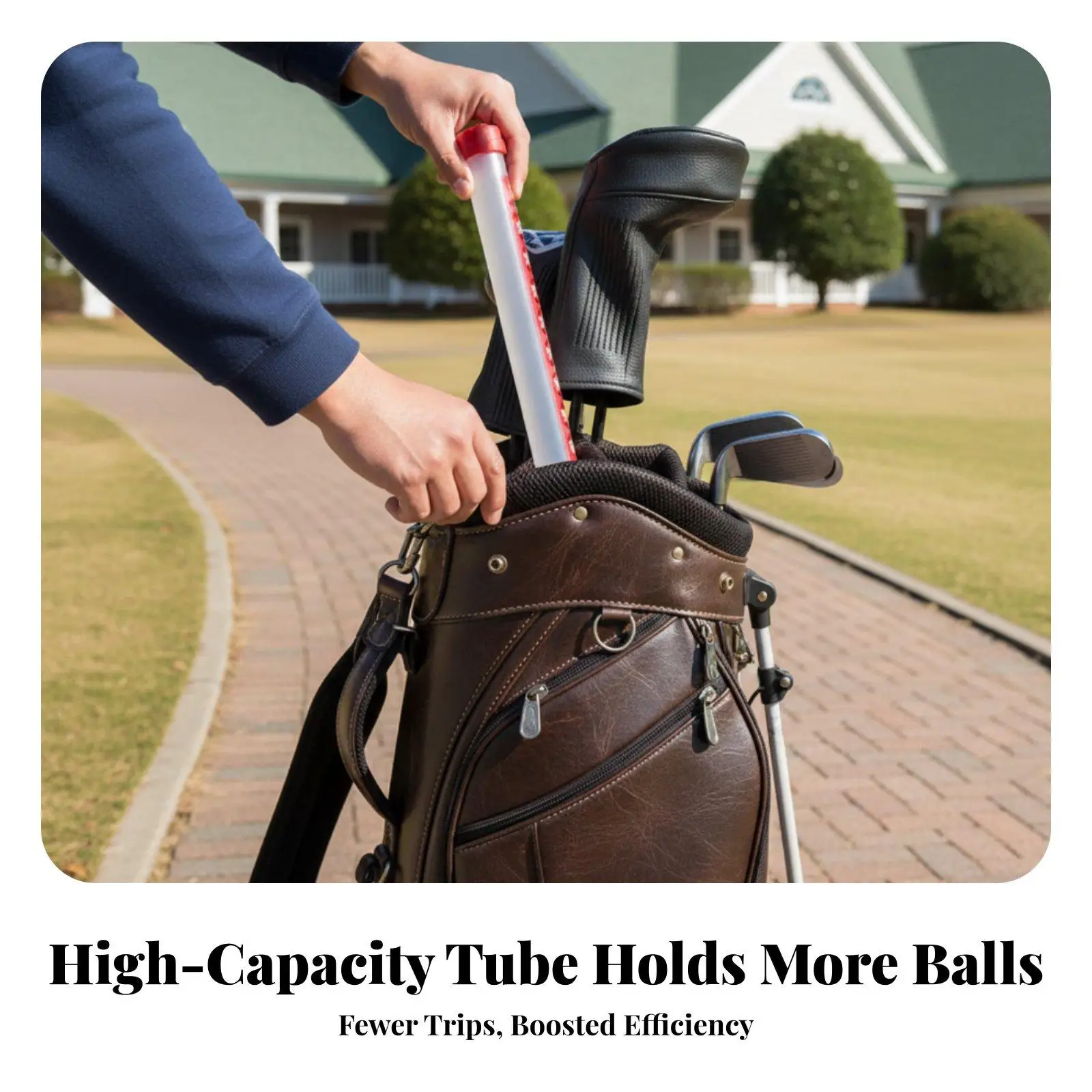 Golf Ball Grabber Tube with Single Press Dispenser Clear View Counting Scale for Driving Range Training