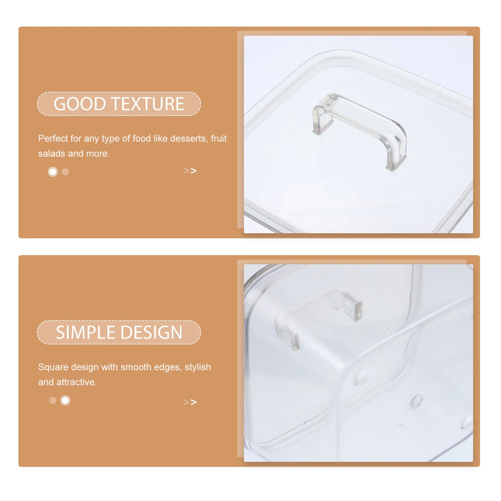 

2pcs Snack Storage Bowl Fruit Dessert Serving Bowl Large Capacity Clear Transparent Kitchen Container Pudding Ice Cream Salad