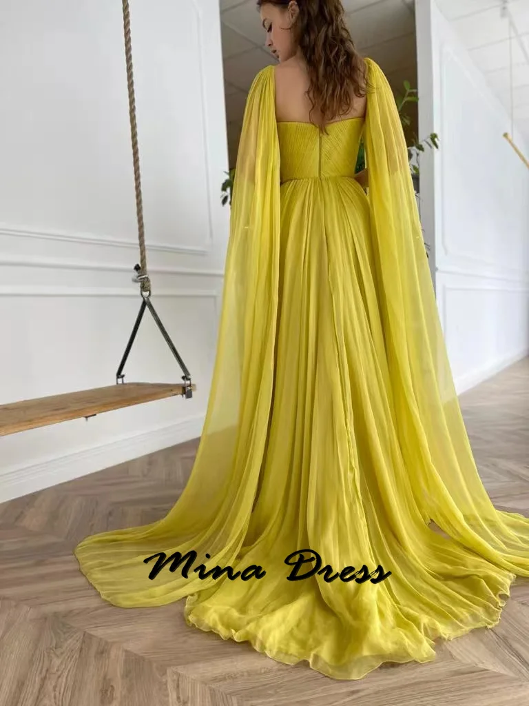 Mina Formal Occasion Dresses for Formal Occasions Side Slits Evening Gown Shawl Luxurious Saudi Evening Dress Es Chiffon Grace