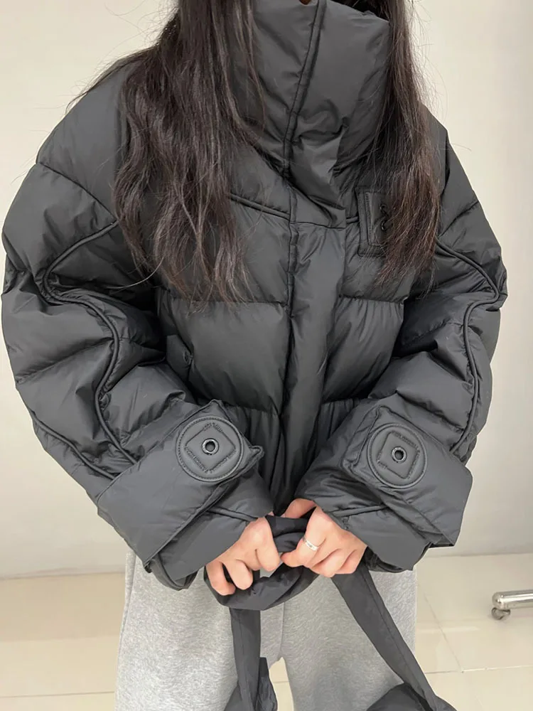 New Short Down Jacket For Autumn/Winter 2023 High Quality Designer Women\'s Clothing Sleeves Detachable Sweet Down Jacket Tops