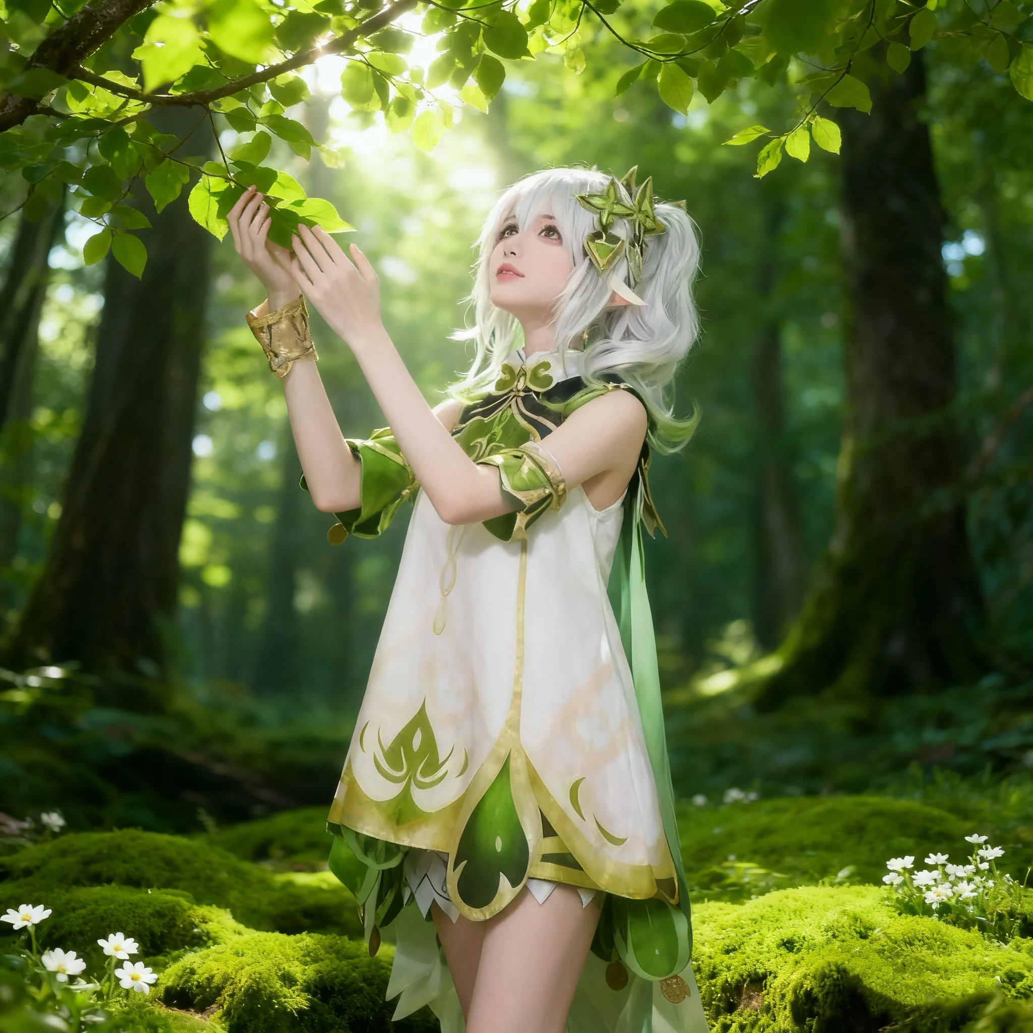 

Game Genshin Impact Nahida Lesser Lord Kusanali Cosplay Costume Dress Ears Wig Full Set Outfits Halloween Party Suit for Women