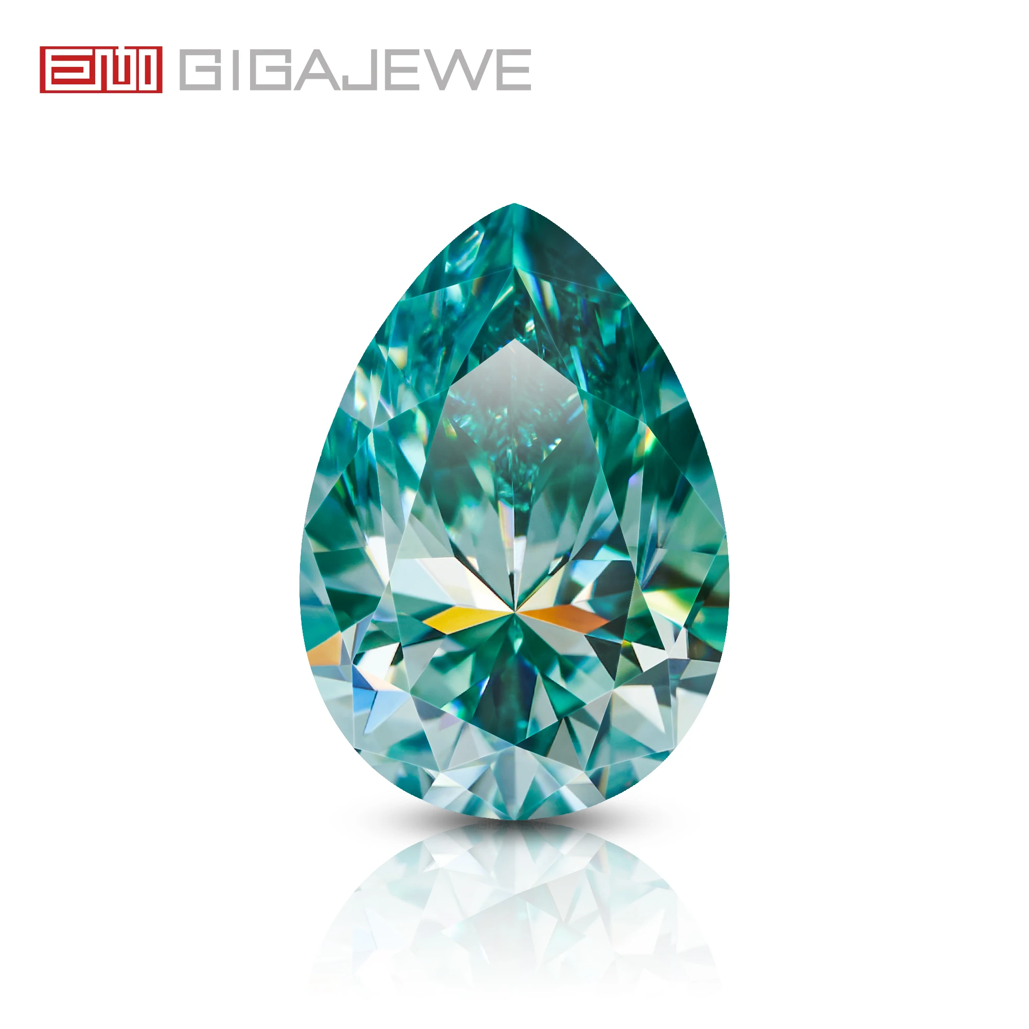 

GIGAJEWE Moissanite CyanColor Pear Cut Customizabl FL-VVS1 PFL-remium Gems Loose Diamond Test Passed Gemstone For Jewelry Making