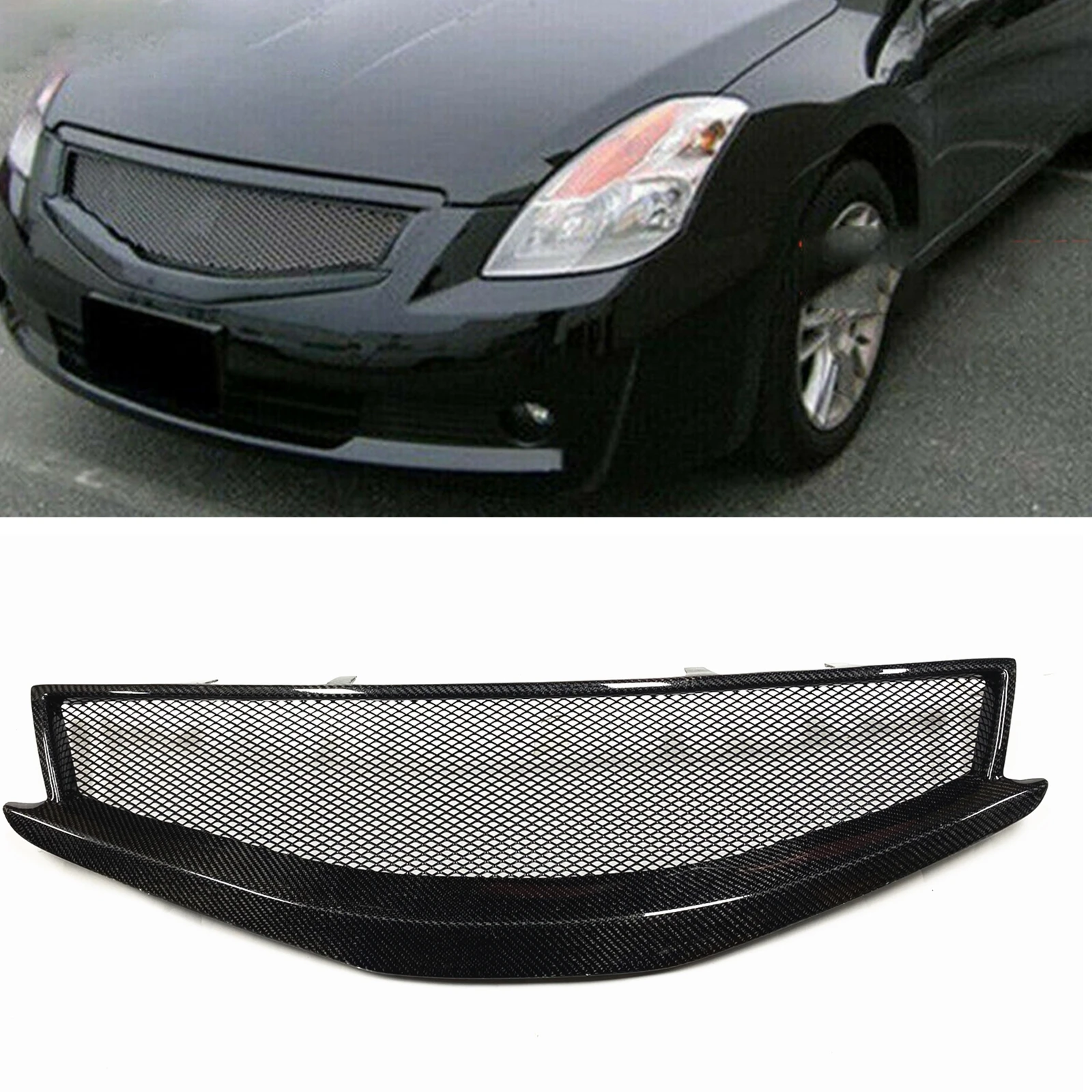 Front Grille Grill Car Upper Replacemnt Bumper Hood Mesh Grid Trim For Nissan Altima Teana Coupe 2008 2009