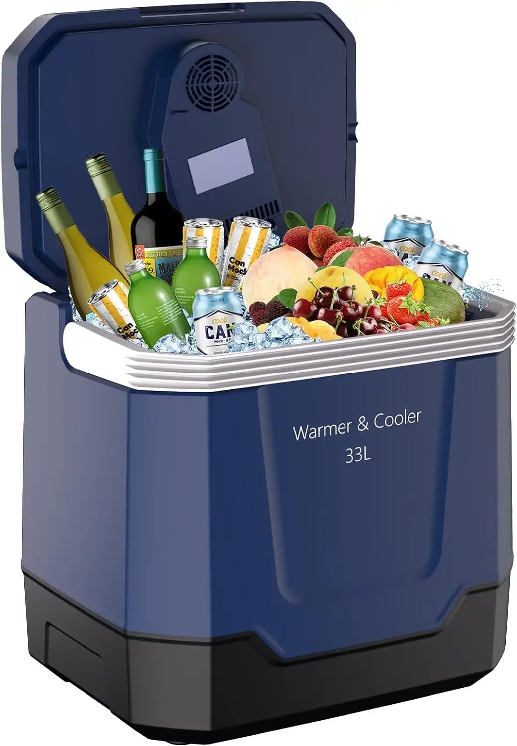 35 QT (33 L) Electric Cooler & Warmer, Portable Car Refrigerator With Automatic Locking Handle, 12V Car Cooler for Vehicle