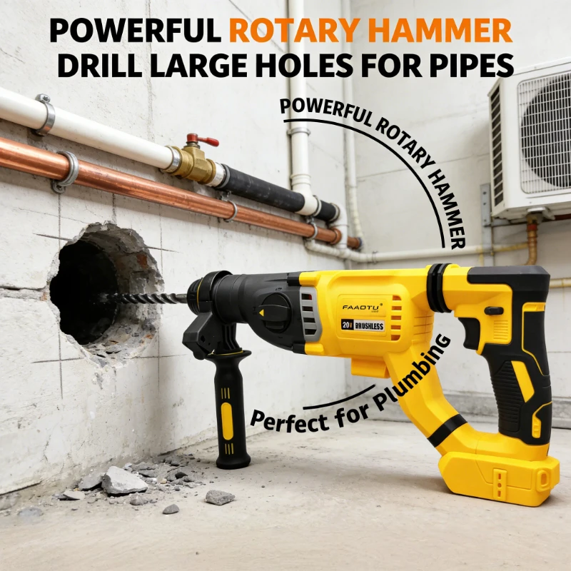 

FAAOTU DCH263 20V Brushless Cordless Rotary Hammer Impact Drill DeWalt Battery Compatible NO battery