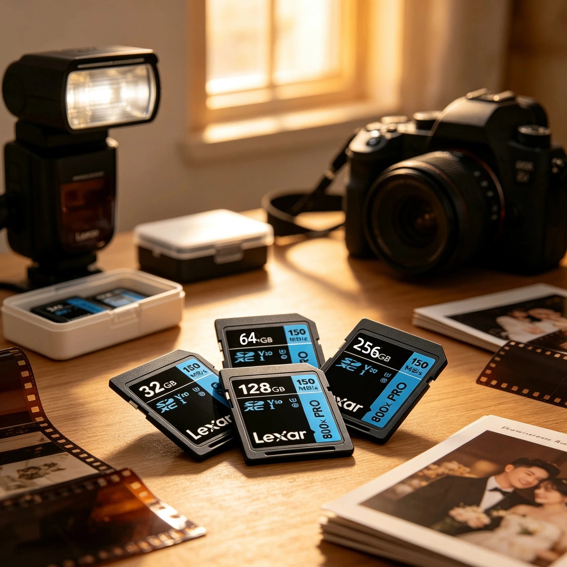 Large Capacity Memory Card Lexar SDXC UHS-I 800x Pro 128GB 256GB 150MB/s Read Speed V30 U3 Class 10 4K Video SD Card for Camera