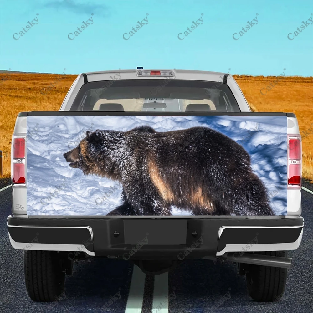 Grizzly Bear Truck Tailgate Wrap Professional Grade Material Universal Fit for Full Size Trucks Weatherproof &Car Wash Safe