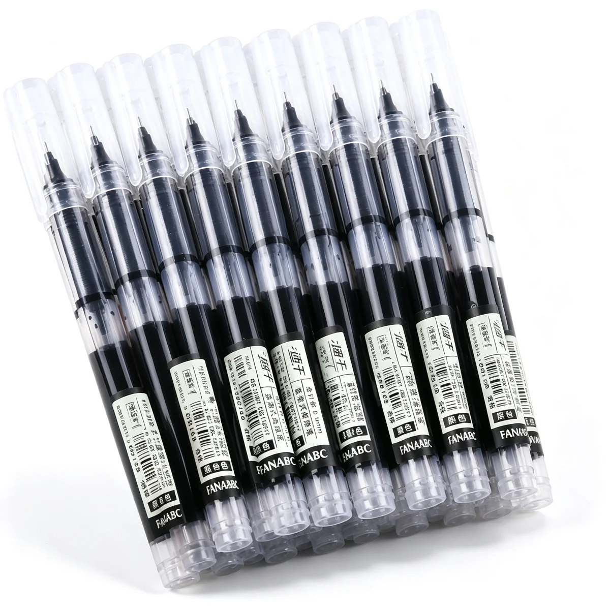 Direct‑fill Rollerball Pens, Quick‑Dry Large‑Capacity 0.5mm Black Needle Tip Gel Pens for Students Daily Exam & Note‑Taking