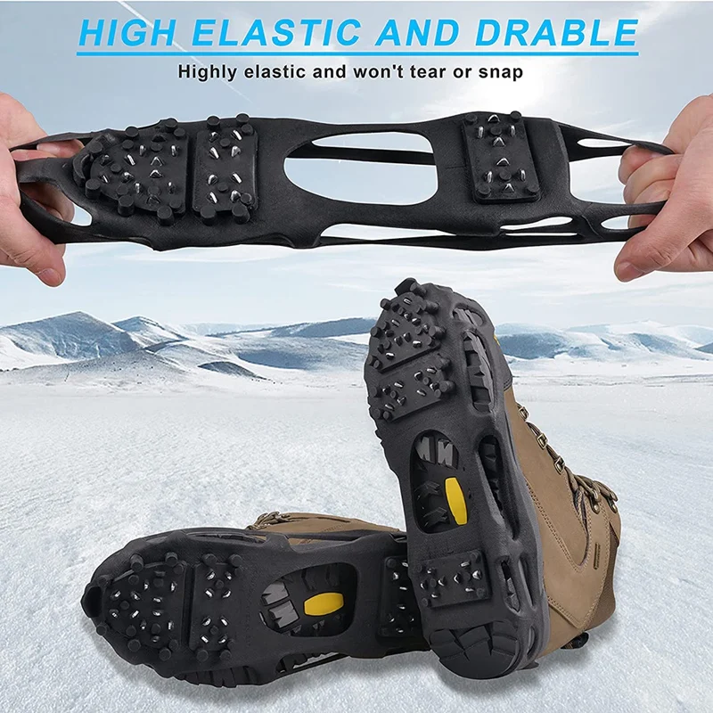 Ice Cleats Snow Traction Cleats Crampon For Walking On Snow And Ice 28 Spikes Upgrade Non-Slip Overshoe