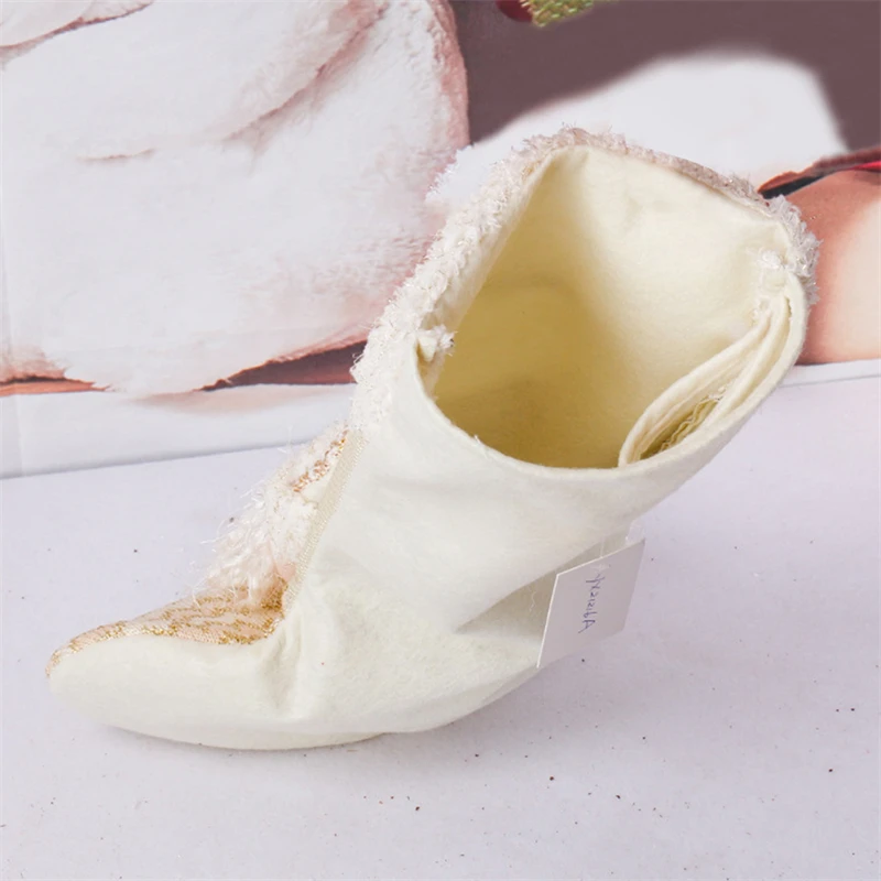 Bas de Noël blanc estampage or flocon de neige, ornements de Noël, pendentif, décorations d'arbre de Noël, chaussettes cadeau Noel