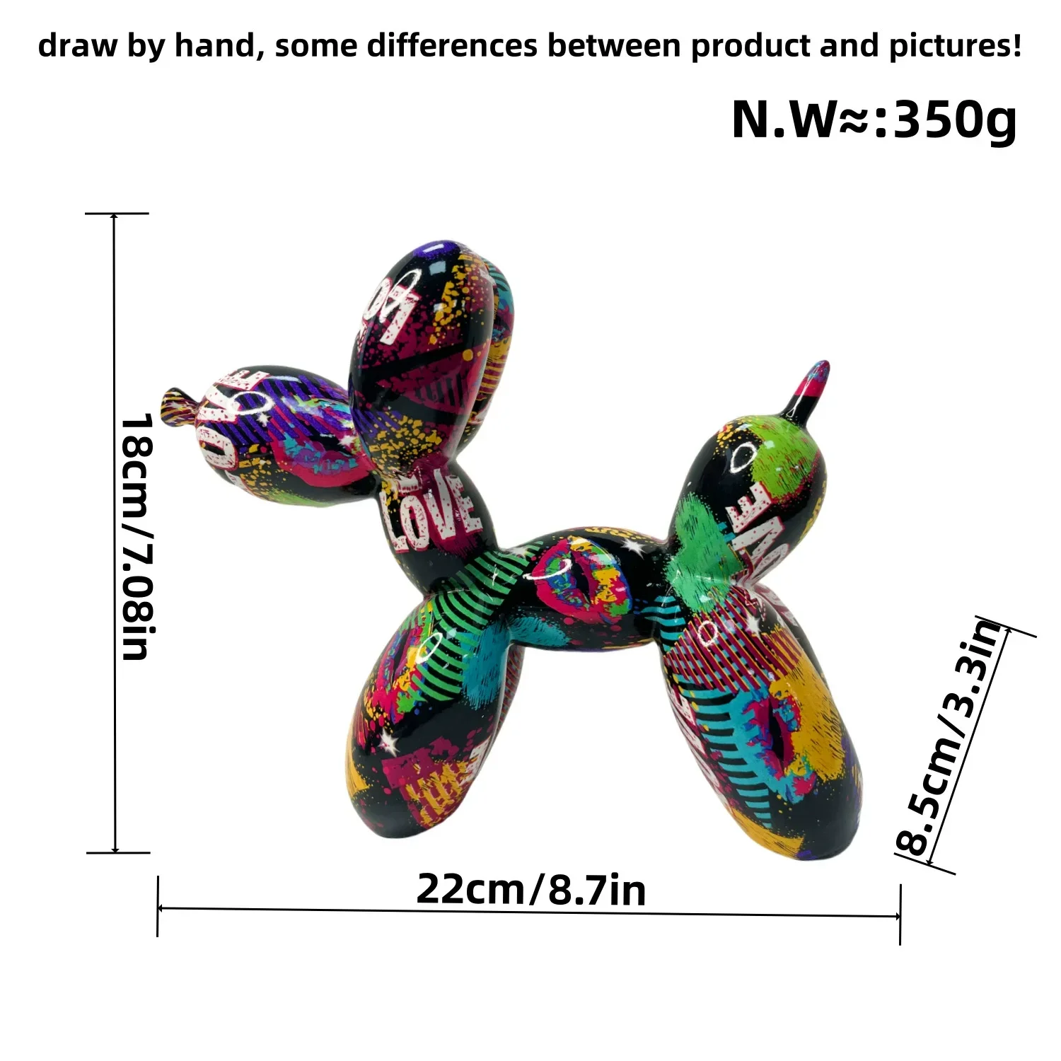 Balloon Dog Statue,Hip-Hop Art Decor, Alphabet Animal Theme, Indoor & Outdoor Ornament for Valentine'S & Mother'S Day