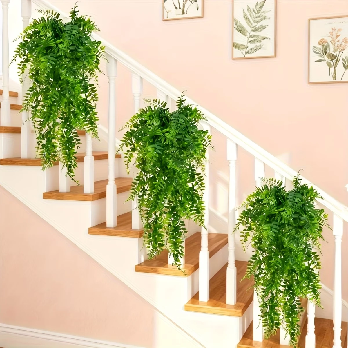 

Artificial Boston Ferns|UV Protection Plastic Hanging Vines for Home Decor,Wall,Wedding,Party,Farmhouse,Garden,Patio,Porch Decor