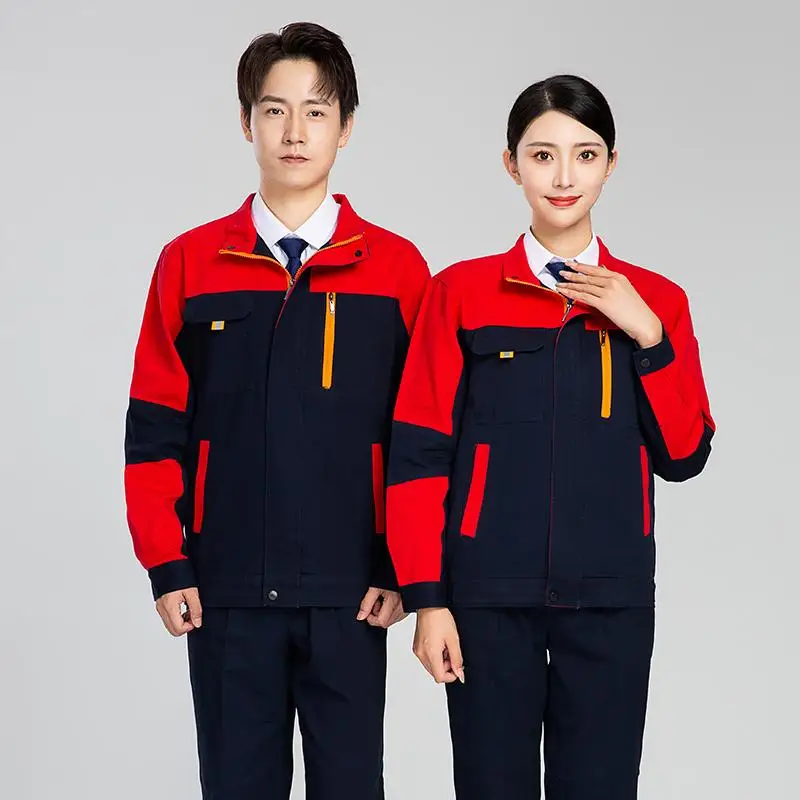 Men's Long Sleeved Workshop Workwear Suit Customized Personalized Printing Design Logo Worker Mechanic Repairman Welding Repair